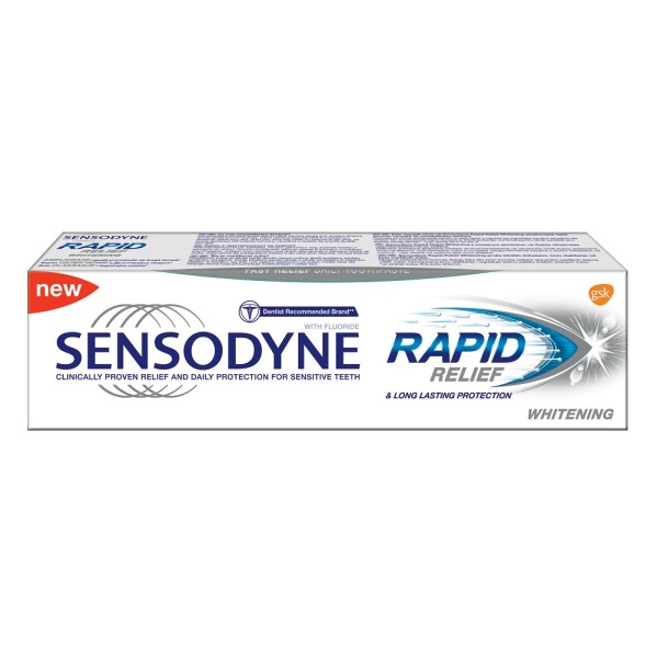 Pasta de dinti Rapid Relief Whitening Sensodyne, 75 ml, Gsk