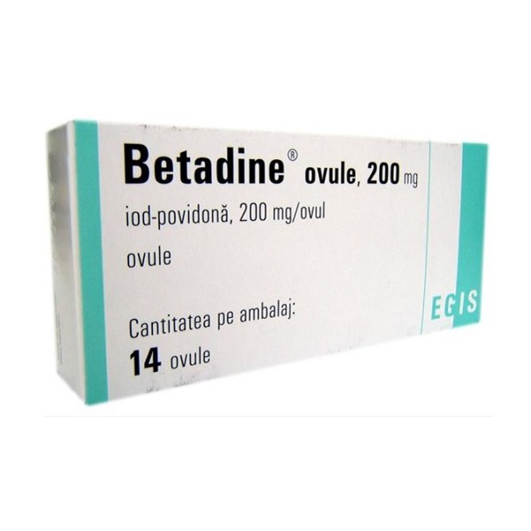 Betadine ovule 200 mg, 14 ovule, Egis Pharmaceutical