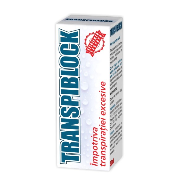 Roll-on împotriva transpirației excesive Transpiblock, 50 ml, Zdrovit