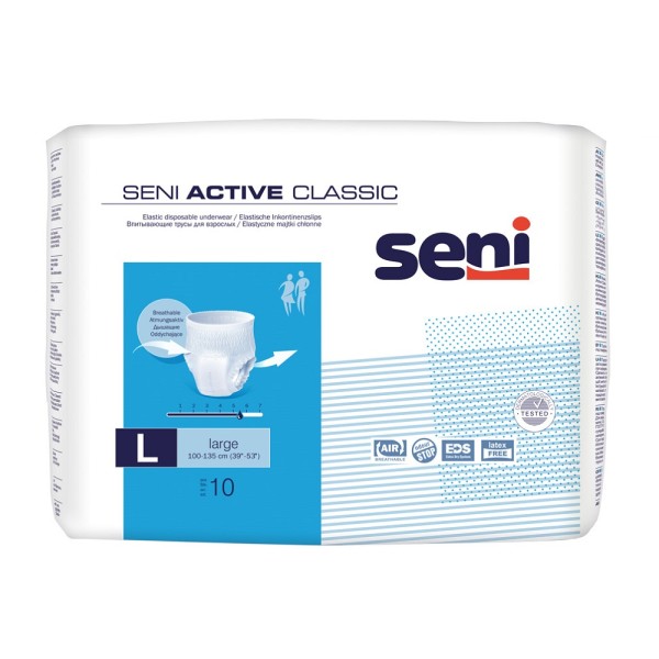 Chilot elastic absorbant, Large, 10 bucati, Seni Active Classic