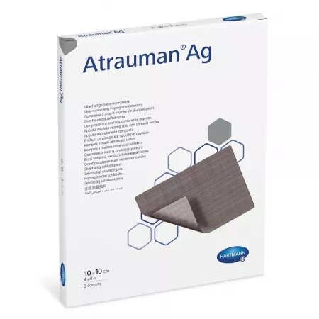 Pansament Atrauman Ag (499573), 10x10 cm, 10 bucăți, Hartmann