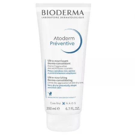 Cremă nutritivă pentru pielea uscată a copiilor Atoderm Preventive, 200 ml, Bioderma