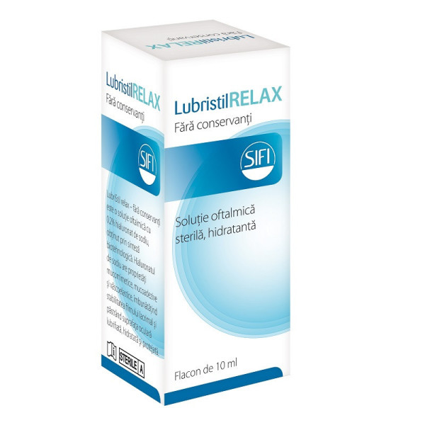 Soluție oftalmică hidratantă sterilă - Lubristil Relax, 10 ml, Sifi