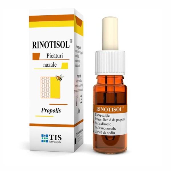 Picaturi nazale cu propolis Rinotisol, 10 ml, Tis Farmaceutic