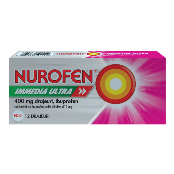 Nurofen Immedia Ultra, 400 mg, 12 drajeuri, Reckitt Benckiser
