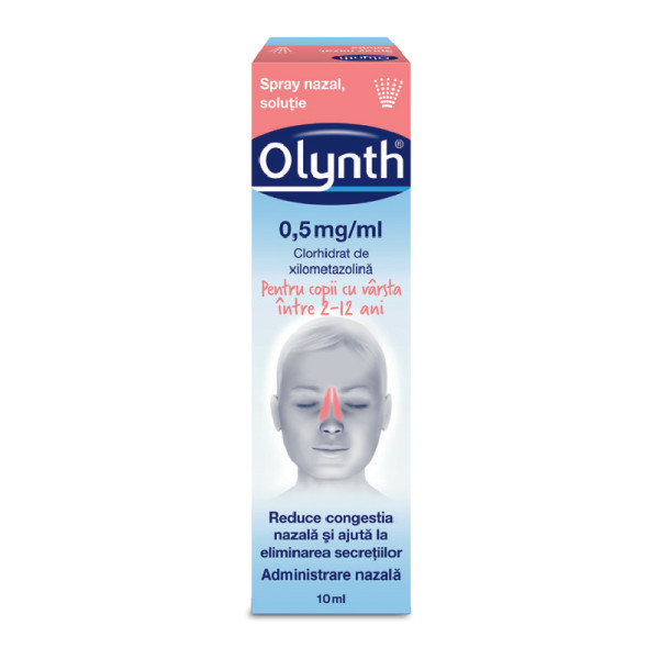 Olynth spray nazal pentru copii 0.5mg, 10 ml