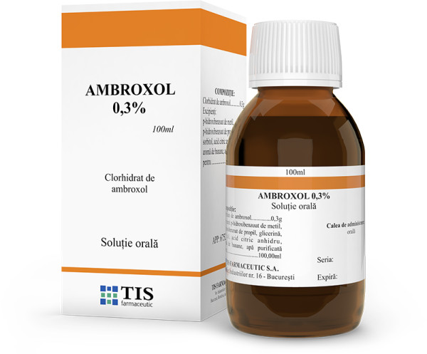 Ambroxol 0.3% soluție orală, 100 ml, Tis Farmaceutic