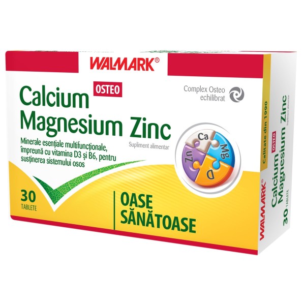 Calcium Magnesium Zinc OSTEO, 30 tablete, Walmark