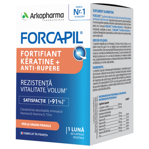 Forcapil Fortifiant Keratine +, 60 capsule vegetale, Arkopharma