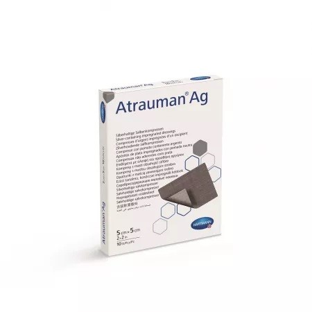 Pansament Atrauman Ag (499571) , 5x5 cm, 10 bucăți, Hartmann