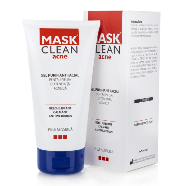Gel de curatare antibacterian si regenerant Mask Clean Acne, 150 ml, Meditrina Pharmaceuticals