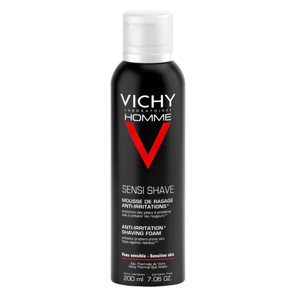 Spumă de ras anti-iritaţii pentru ten sensibil, 200 ml, Vichy Homme