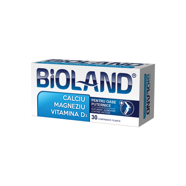 Calciu Magneziu cu Vitamina D3 Bioland, 30 comprimate, Biofarm