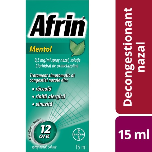 Afrin Mentol spray nazal 0,5ml/g, 15 ml, Bayer