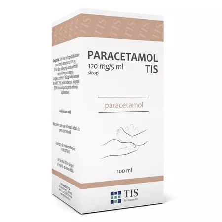 Paracetamol Tis pentru copii, 120 mg/5 ml, 100 ml, Tis Farmaceutic