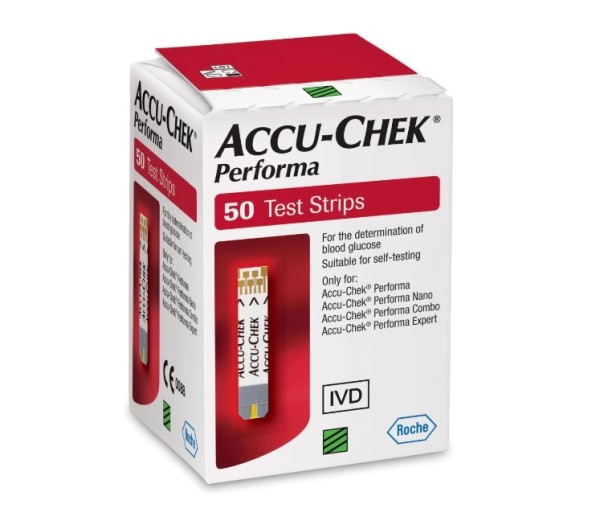 Teste Glicemie Accu-chek Performa, 50 bucăți, Roche