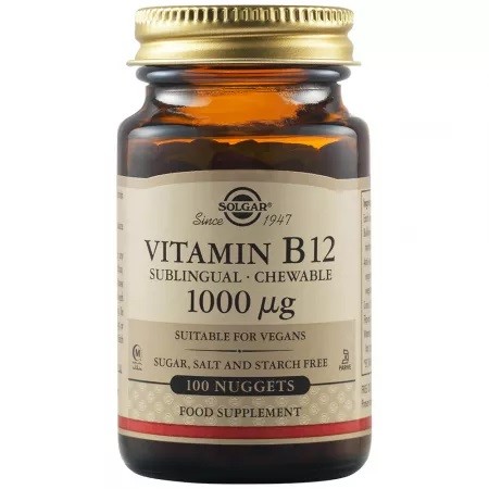 Vitamina B12, 1000 mcg, 100 tablete, Solgar