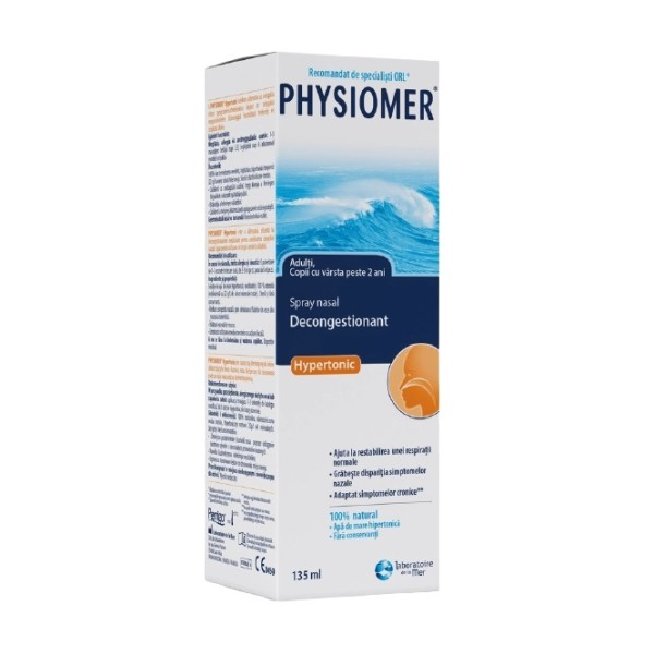 Spray nazal decongestionant Hipertonic, 135 ml, Physiomer