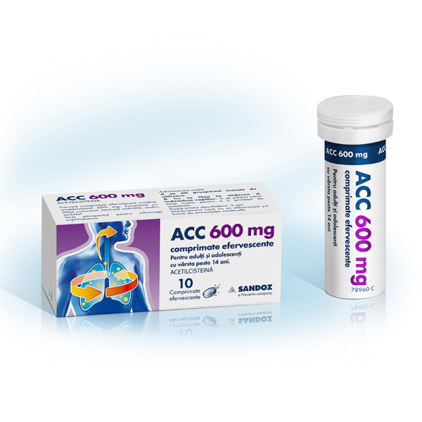 ACC 600 mg Tub, 10 comprimate efervescente, Sandoz