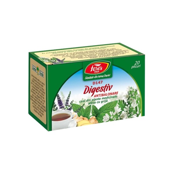 Ceai Digestiv, D147, 20 plicuri, Fares