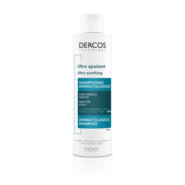 Șampon ultra calmant pentru păr gras și normal Dercos Ultra Soothing, 200 ml, Vichy