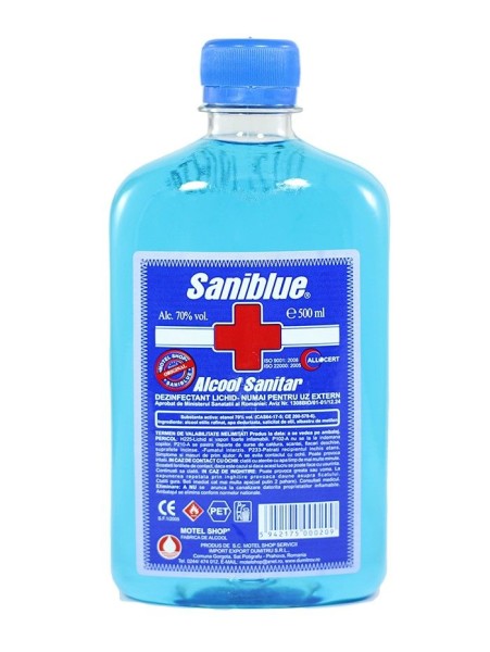 Alcool sanitar 70%, 500 ml, Saniblue