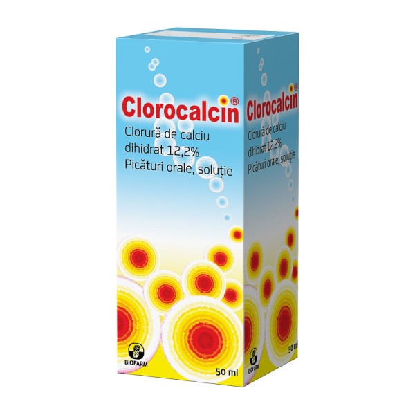 Clorocalcin picături orale, soluţie, 133,6 mg/ml, 50 ml, Biofarm