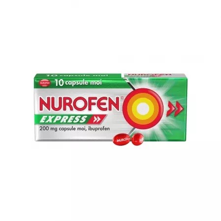 Nurofen Express, 200 mg, 10 capsule moi, Reckitt Benckiser