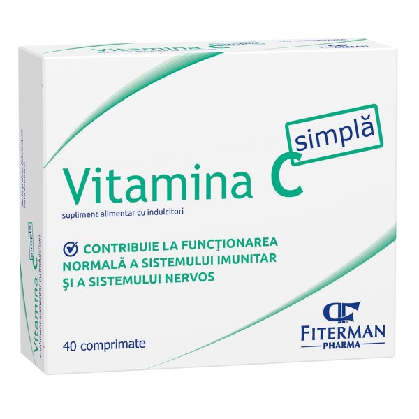 Vitamina C simpla 180mg, 40 comprimate de supt, Fiterman Pharma