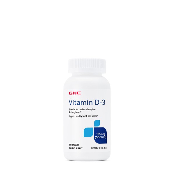 Vitamina D-3 5000 IU, 180 tablete, GNC