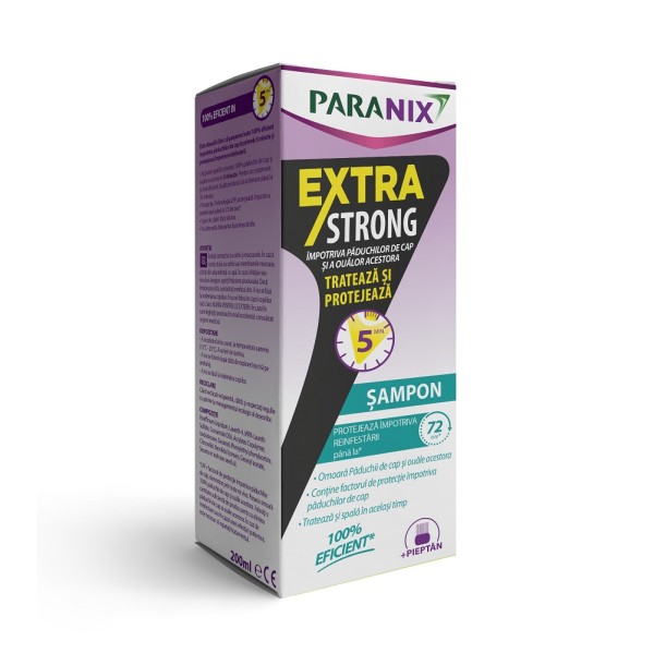 Sampon antipaduchi Extra Strong cu pieptan inclus Paranix, 200 ml, Perrigo