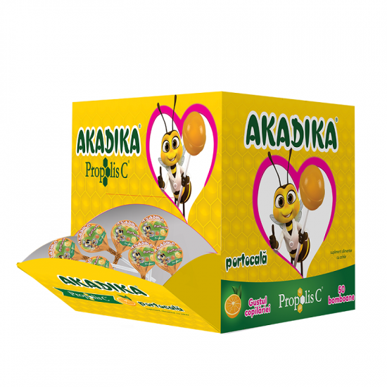 Akadika Propolis C portocala, 50 bomboane, Fiterman Pharma