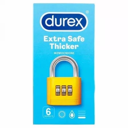 Prezervative Extra Safe, 6 bucati, Durex