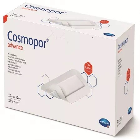 Plasturi sterili autoadezivi Cosmopor  advance (901015), 20x10 cm, 25 bucăți, Hartmann