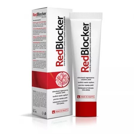 Crema de noapte pentru piele cu capilare vizibile RedBlocker, 50 ml, Aflofarm