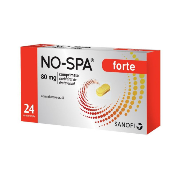 No-Spa Forte 80 mg, 24 comprimate, Sanofi