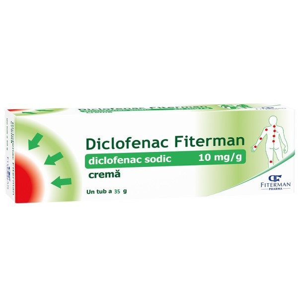 Diclofenac Crema 10 mg/g, 35 g, Fiterman Pharma