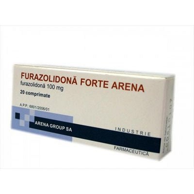 Furazolidona Forte Arena 100mg, 20 comprimate, Arena