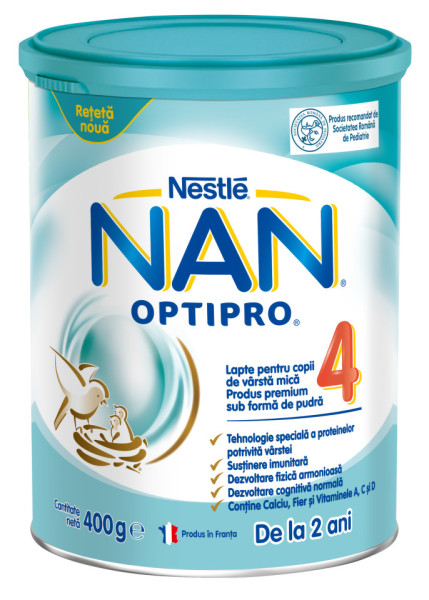 Formula de lapte Nan 4 Optipro, +2 ani, 400 g, Nestle