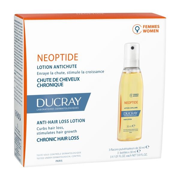 Tratament impotriva caderii parului pentru femei Neoptide, 3 x 30 ml, Ducray