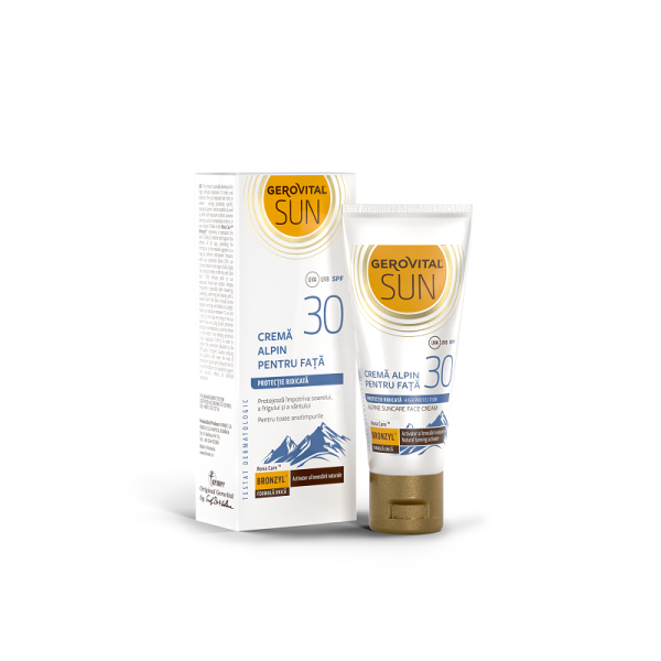 Crema alpin pentru fata SPF30 Gerovital Sun, 30ml, Farmec