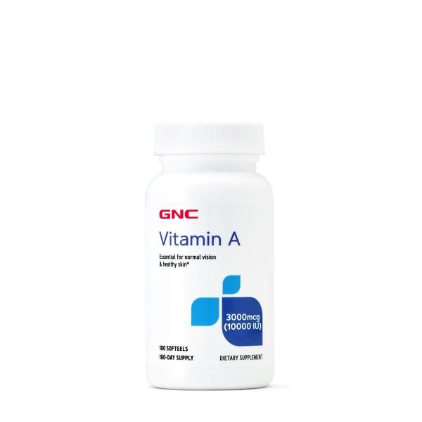 Vitamina A 3000 mcg (10000UI), 180 capsule moi, GNC
