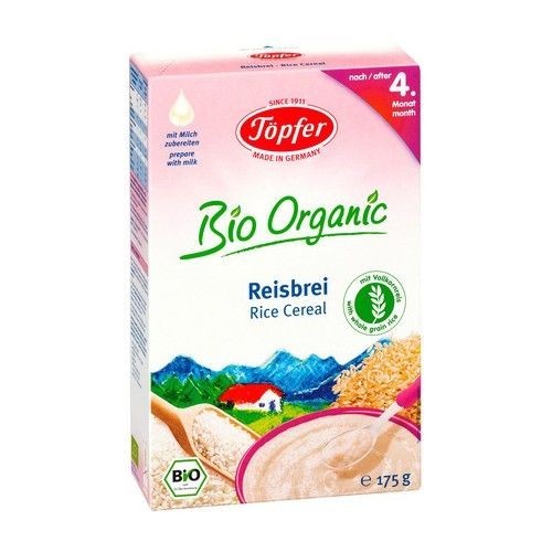 Cereale Bio cu orez integral de la 4 luni, 175g, Topfer