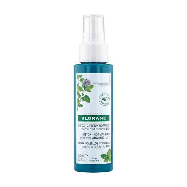 Spray detoxifiant cu extract de mentă acvatică pentru păr expus la poluare, 100 ml, Klorane