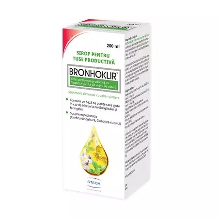 Bronhoklir tuse productiva sirop, 200 ml, Stada