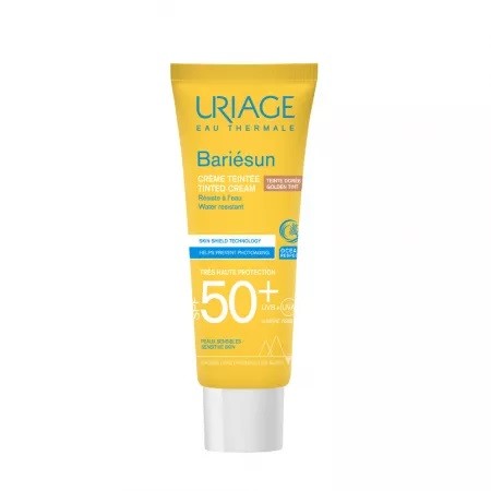 Crema colorata pentru protectie solara cu SPF 50+ Bariesun, Nuanta Gold, 50 ml, Uriage