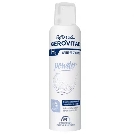 Deodorant Antiperspirant Powder H3, 150 ml, Gerovital