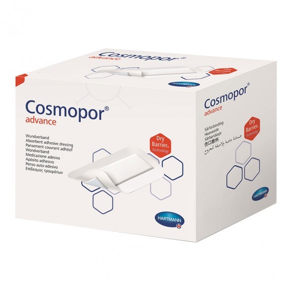 Plasture steril cu corp absorbant și margini autoadezive Cosmopor Advance (901013), 10x8 cm, 25 bucăți, Hartmann